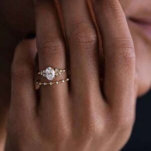 Gold 2 piece ring set